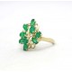 Emerald cluster spray ring