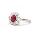 Ruby and diamond cluster ring