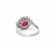 Ruby and diamond cluster ring