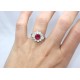 Ruby and diamond cluster ring