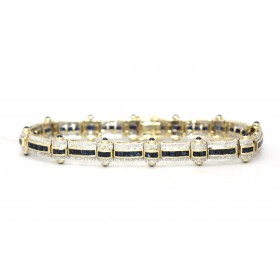 Sapphire and diamond line bracelet