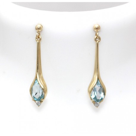 Topaz and diamond tulip earrings