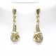 Diamond set gold drop earrings