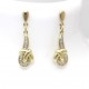 Diamond set gold drop earrings