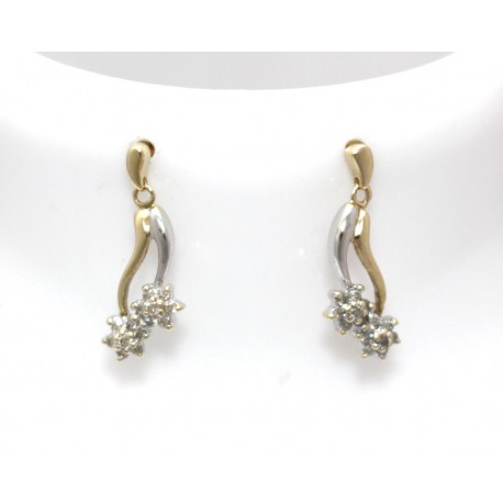 Diamond set drop earrings