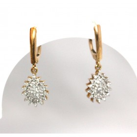 Diamond cluster drop earrings