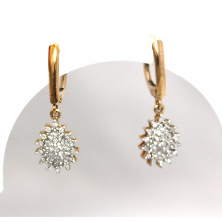 Diamond cluster drop earrings