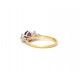 Ruby and diamond three stone ring