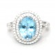 Aquamarine and diamond cluster ring