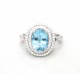 Aquamarine and diamond cluster ring