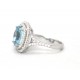 Aquamarine and diamond cluster ring