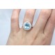 Aquamarine and diamond cluster ring