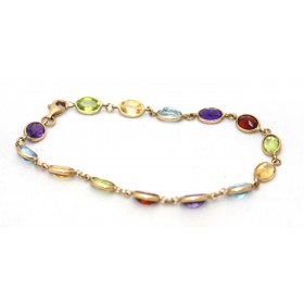 Multi-stone gold bracelet