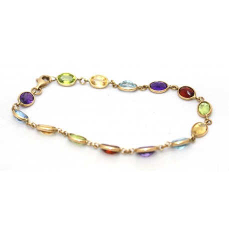 Multi-stone gold bracelet