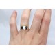 Opal and sapphire three stone ring