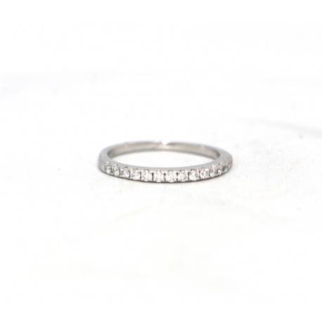 Platinum set half eternity diamond ring