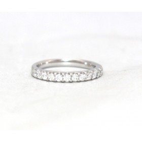 Platinum set half eternity diamond ring