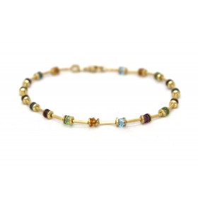 Multi-stone gold bracelet