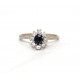 Sapphire and diamond cluster ring