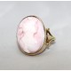 Pink shell cameo ring