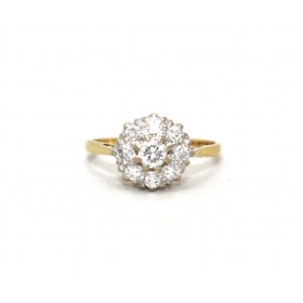 Diamond cluster daisy ring