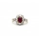 Ruby and diamond cluster ring