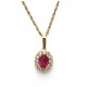 Ruby and diamond cluster pendant