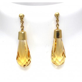 Briolette cut Citrine drop earrings